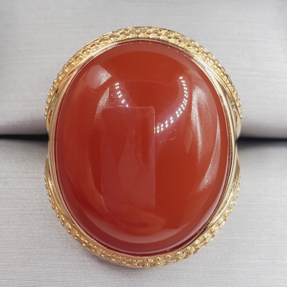 Yellow Gold Agate Ring - Picture 1 of 8